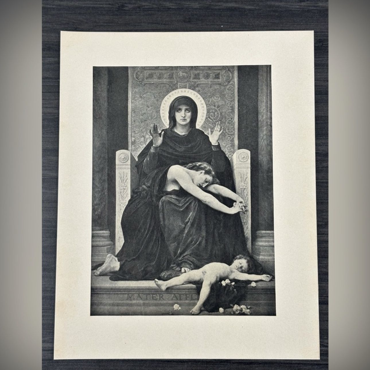 William-Adolphe Bouguereau French Artist VIRGIN OF CONSOLATION Art Print 1906 Original Vintage Boston, MA Printed Collectible FRANCE