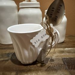Mud Pie Coffee Mug And Spoon Set