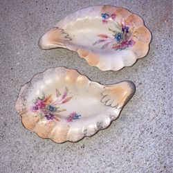 Pair Of Nature Inspired Trinket Dishes