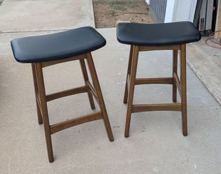 NEW One Pair of 24" Counter Height Mid-Century Style Bar Stools