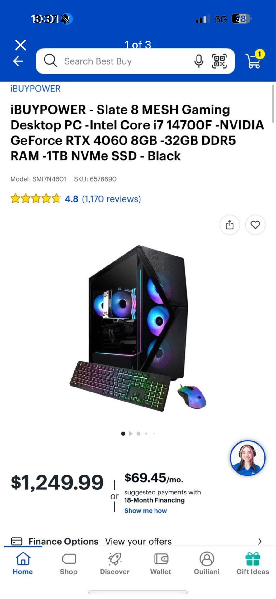 Gaming PC Setup – RTX 4060 / 32GB / Monitor + Desk