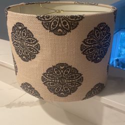 Navy blue and cream lamp shade