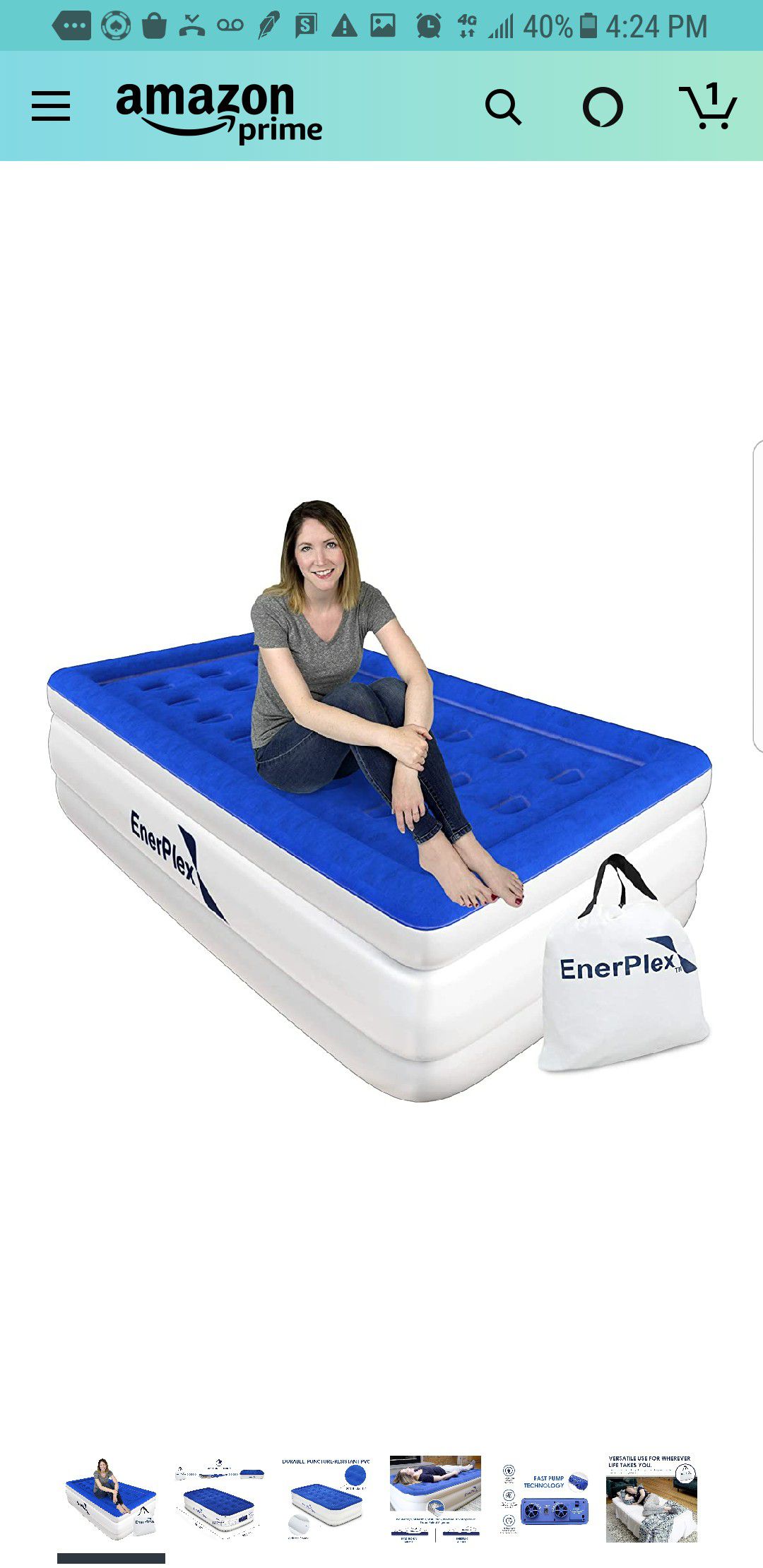 EnerPlex Never-Leak Twin Air Mattress with Built in Pump Raised Luxury Twin Airbed Double High Twin Inflatable