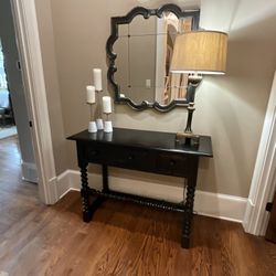 Antique Distressed Three Drawer Console Table