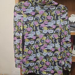 Bronson Of California Floral Polyester L/S Shirt Medium 1970s