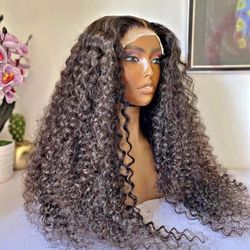 Human Hair Deep Wave Wig 22 Inch