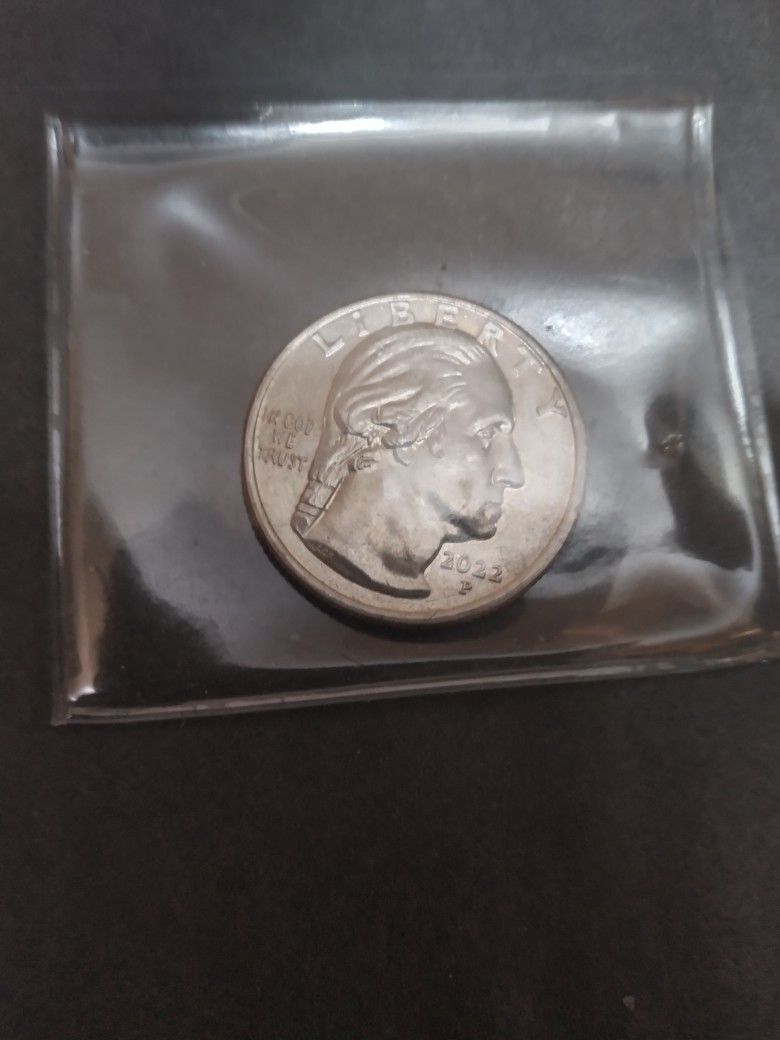2022 P Quarter Error Drooling George Flower In The Hair Very Rare Clover George