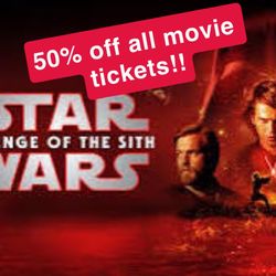 50% Off All Movie Tickets