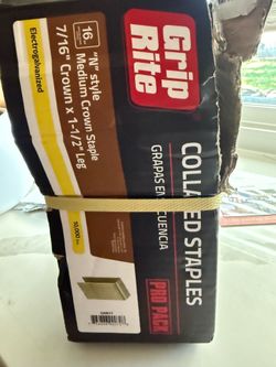 Grip rite 7/16 in x1 1/2 in 16 gauge electrogalvanized crown staples
