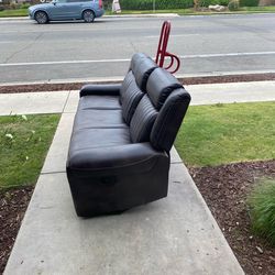 Leather sofa, recliners, good shape, 200