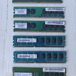 $20--6 Desktop Ram Cards 1Gig Ram. To 8Gig Ram Cards