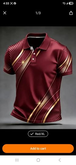 Red Men's Polo Size XL soft polyester New
