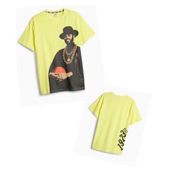 PUMA Franchise Clyde Graphic T-Shirt Men’s Sz L New! Lemon Yellow