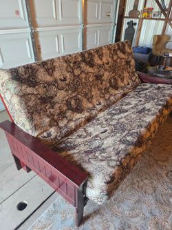 Full size Futon with Cherry Wood Frame