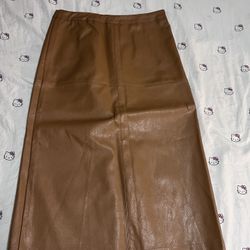 Leather Brown Skirt 