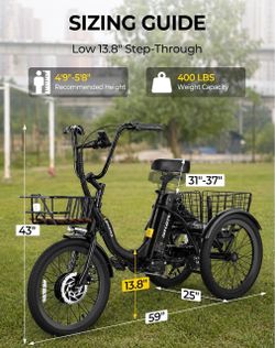 ⚡🔥 BIG POWER. BIG BATTERY. 3-WHEEL STABILITY.  🚲 SOUMYE S-186 ELECTRIC TRIKE  ⚡ PEAK 1000W POWER 🔋 48V 13Ah / 624Wh REMOVABLE BATTERY 💪 400 LBS WE