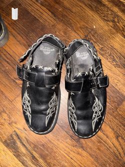 Doc Dr Martens Jorge II Gothic Americana Leather Slingback Mules