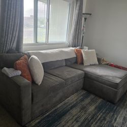 Chaise Lounge Couch, (Also A Sleeper Sofa) With Storage!