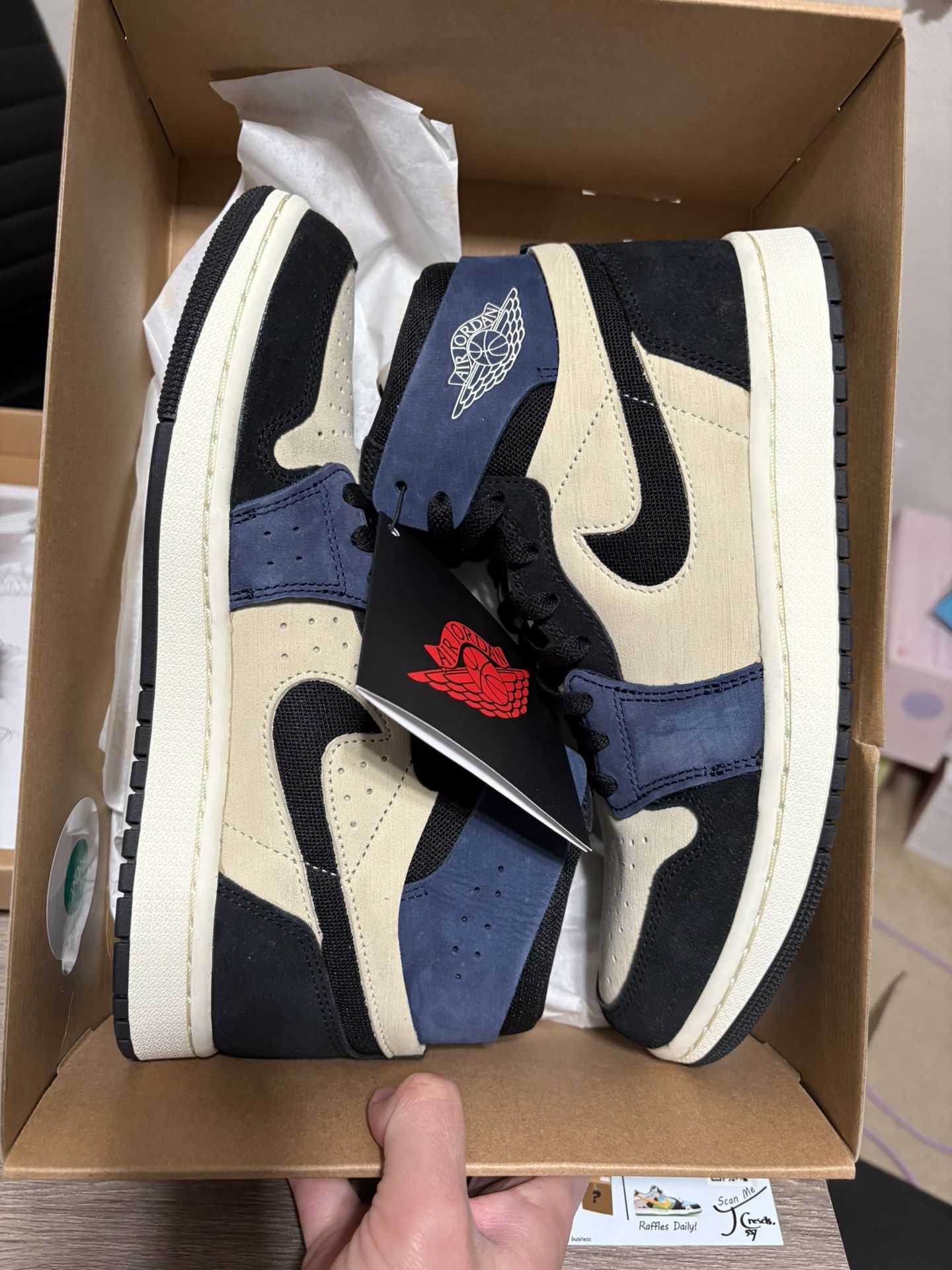 Size 9.5W / 8M - Air Jordan 1 High Zoom Air CMFT 2 Muslin Blackened Blue
