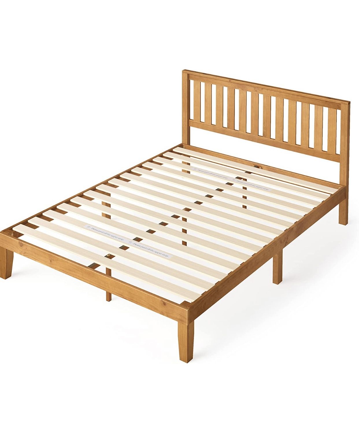 NIB King Size ZINUS Alexia Wood Platform Bed Frame with headboard Solid Foundation
