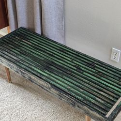 Rustic mid century modern wood Bench/ Table