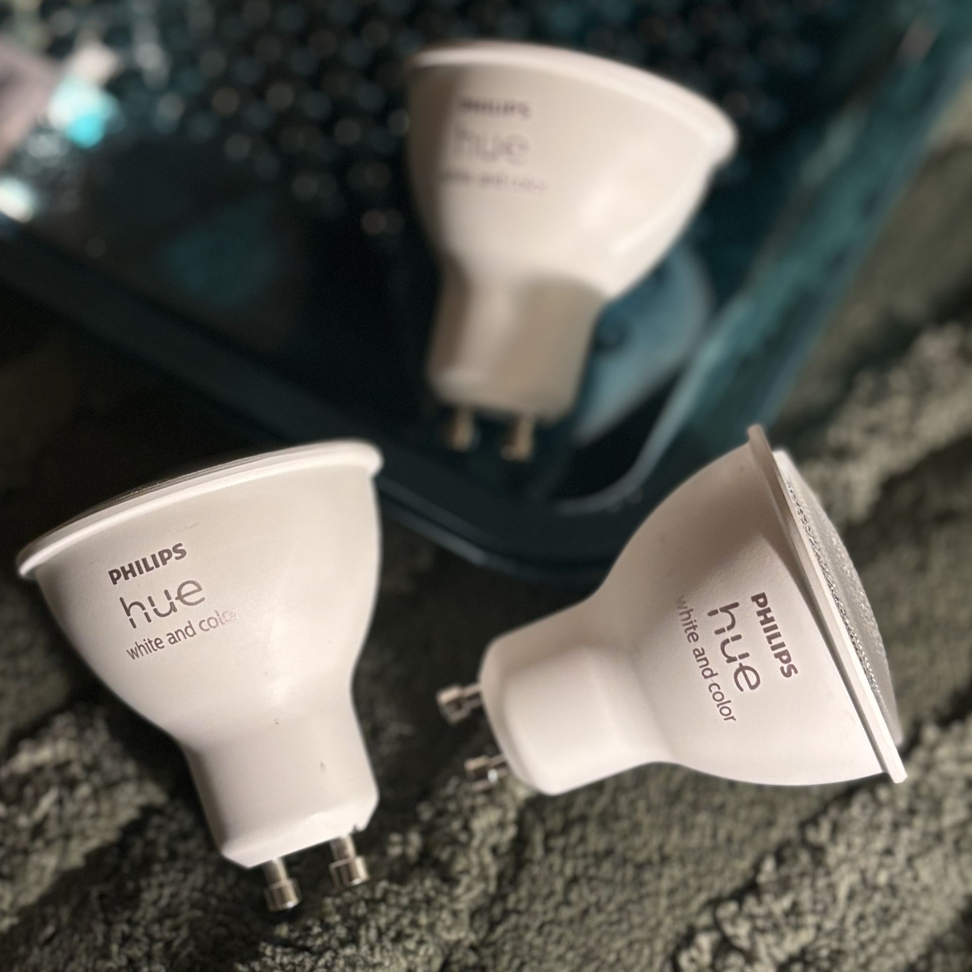 3x Philips Hue GU10 6W/50W Color And White LED Bulbs - smart spotlight