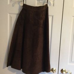 Leather suede skirt