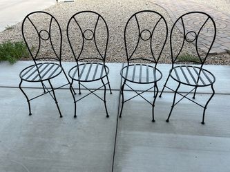 Set of 4 Black  Patio Chairs