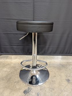 Modern Black Adjustable Bar Stools with Chrome Base