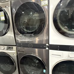 Lg  4.5  Cu.Ft. Front Load Washer & 7.4 Cu.Ft. Electric Dryer in Black Steel