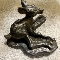 Vintage Ricker Solid Pewter Fawn/ Deer 