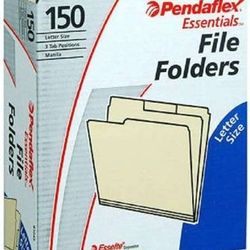 Pendaflex Essentials File Folders Letter Size Manila 150/Pk - 217735 -