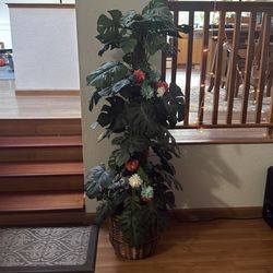 Tall Artificial Monstera Plant 55” w/ Basket