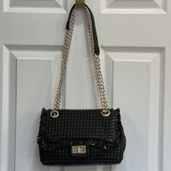 Brand NWOT White House Black Market faux Patent fringe bag