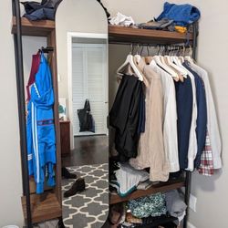 Armoire/closet/wardrobe with mirror