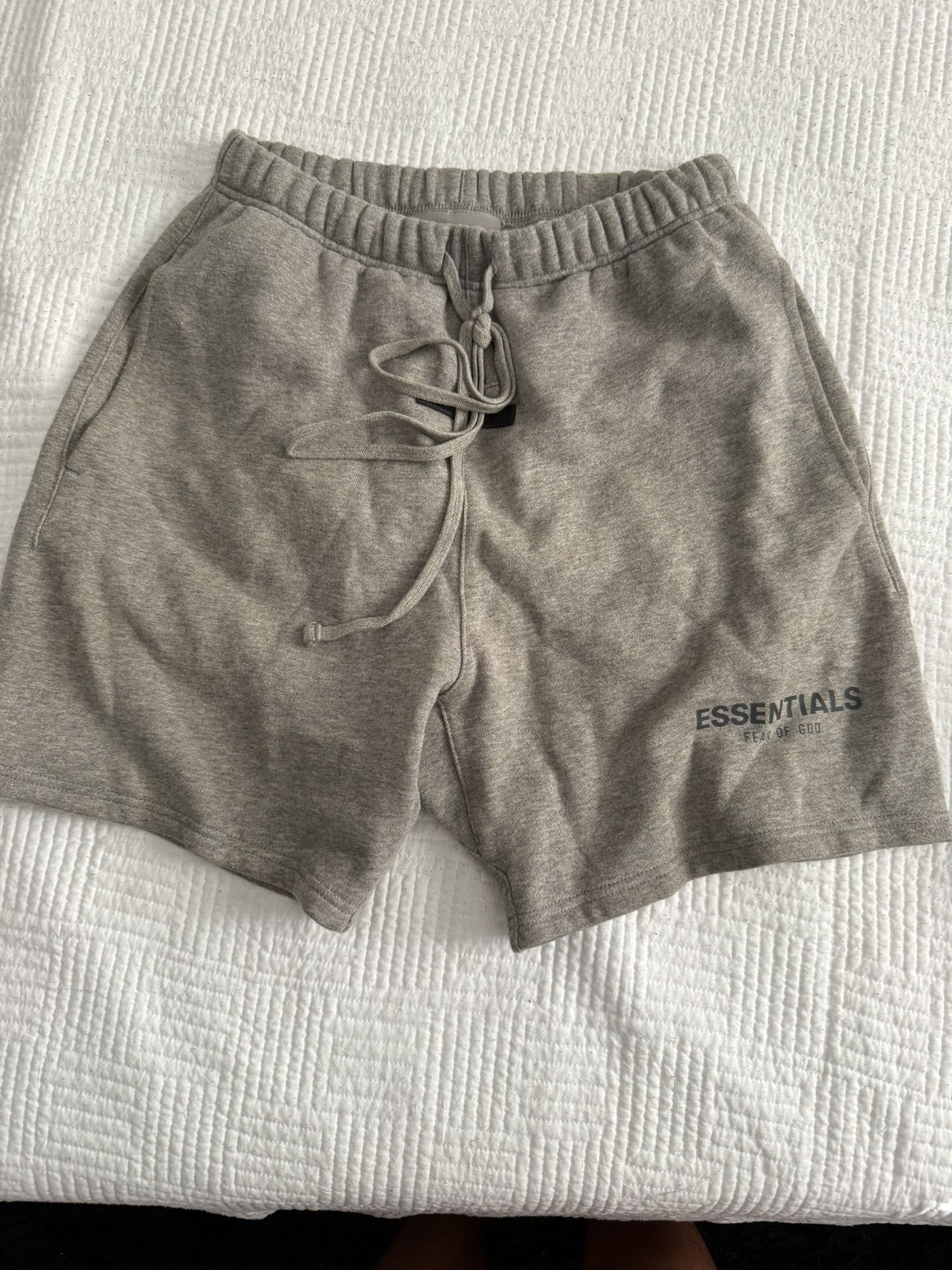 Essentials Shorts Grey Oatmeal Size Medium
