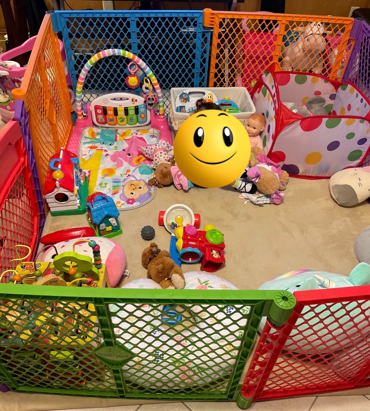 Toddleroo by North States Superyard Colorplay 8 Panel Free Standing Play Yard, Indoor or Outdoor Baby Playpen, Baby Gate