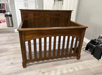 Evolur Santa Fe 5-in-1 Convertible Crib (Antique Brown) + Mattress