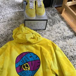 Nike Yellow  Air Force Ones  Matching Hoodie 