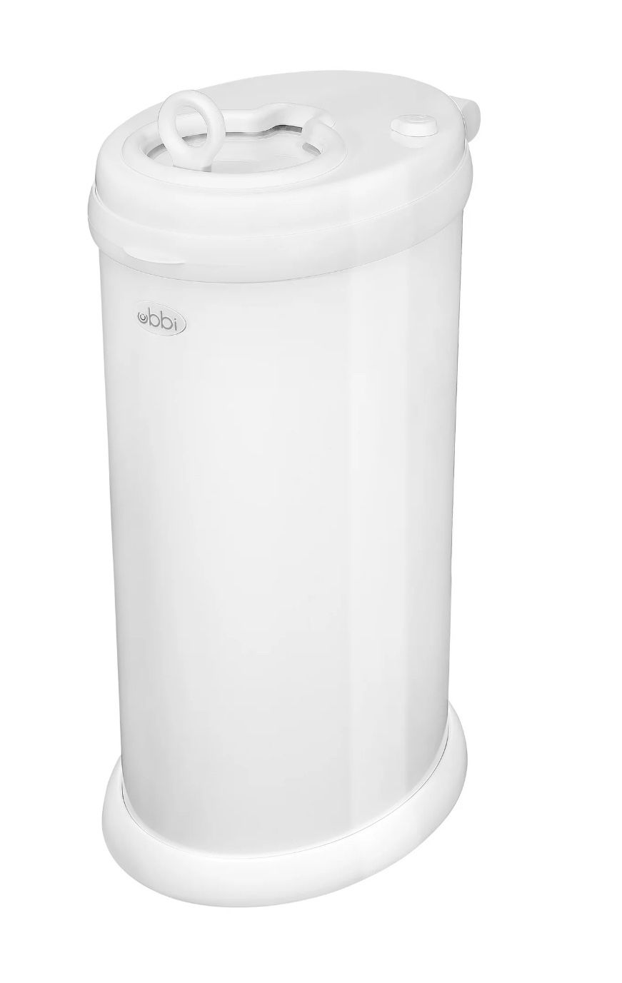Ubbi Stainless Steel Diaper Pail, Odor Locking, No Special Bag Required, Award-Winning, Registry Must-Have, White