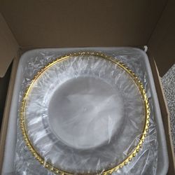 Wedding Charger Plates Clear & Gold