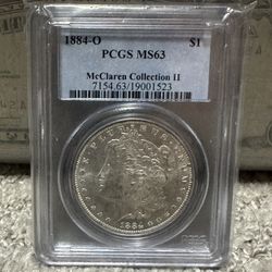 1884-O $1 Morgan PCGS MS63  🔥🔥 MCCLAREN COLLECTION II 🔥🔥🎄OPEN TO TRADES 🎁 