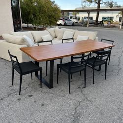 ✨ West Elm 7PDining Table Set ✨ ($10 Delivery )