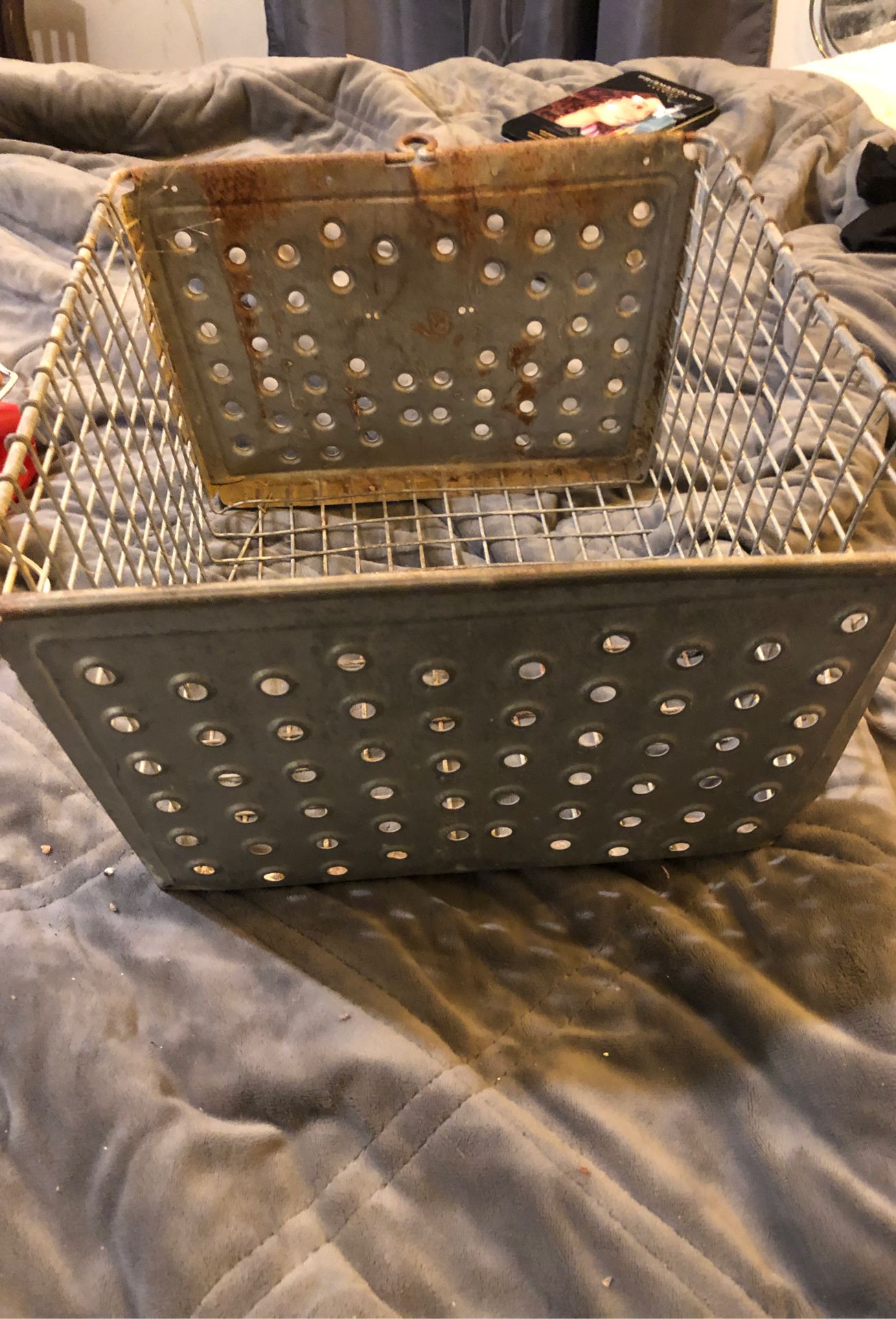Vintage metal swimming pool locker basket. 3 available