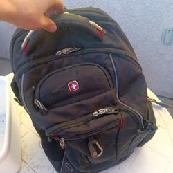 Swiss Gear Black Backpack With Laptop Carrier Section 