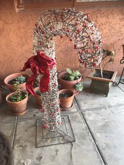 Candy cane yard decoration 28” tall
