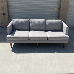 *Free Delivery* Modern Gray West Elm Couch Sofa 3 Seater