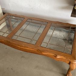 Wood Coffee Table Glass Panels