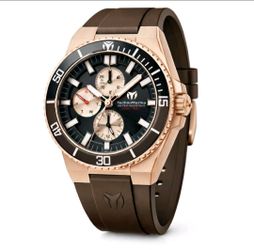 TechnoMarine La Pelagia Men's Watch - 43mm TM-225101 Rose Gold Brown Band New
