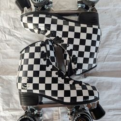C7 Black & White Checker Roller Skates